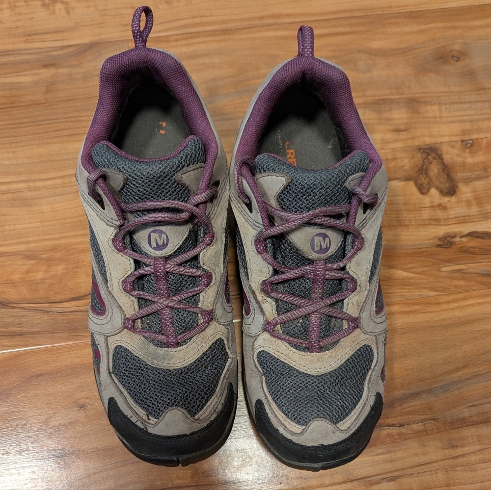 Merrell Azura Gray Plum Purple Hiking Trail Shoe Women's 11 EU 42.5 GUC Outdoors - Picture 4 of 8